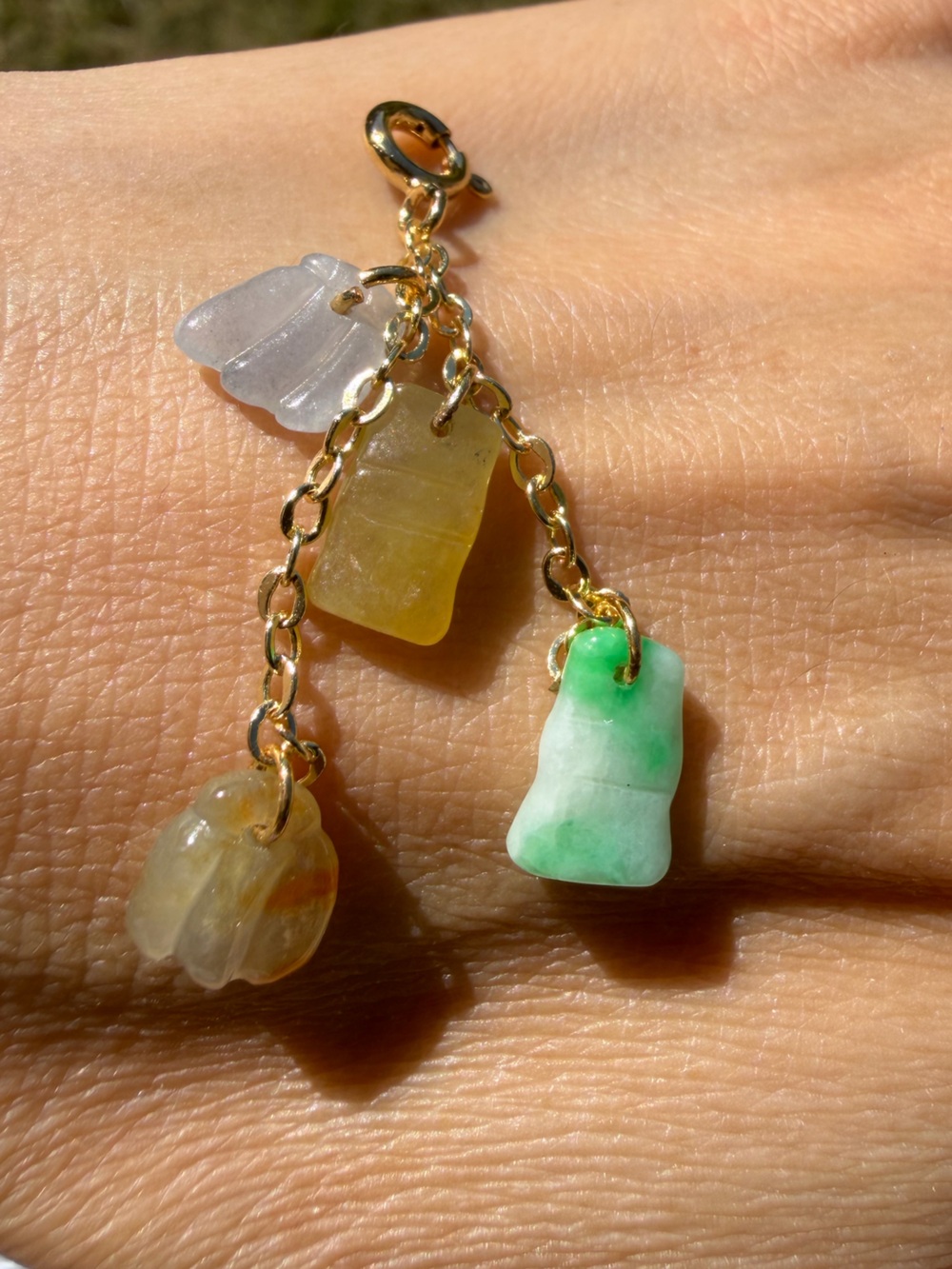 Natural Grade A Burmese Jadeite Multi-Charm Charm / Pendant